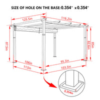 VEIKOUS 10' x 10' Aluminum Pergola for Patio, with Retractable Canopy