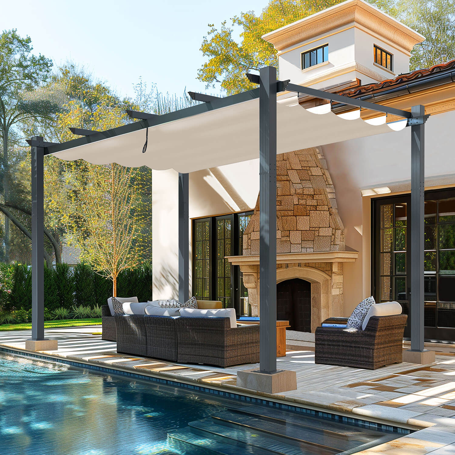 10x13 pergola, Outdoor Aluminum Canopy – Veikous