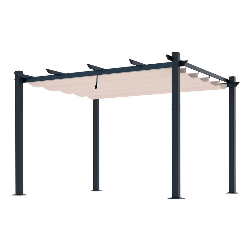 VEIKOUS 10' x 13' Aluminum Outdoor Pergola Canopy, Beige