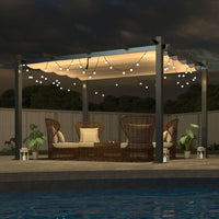 VEIKOUS 10' x 13' Aluminum Outdoor Pergola Canopy, Beige