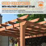 VEIKOUS Wooden Pergola with Roof, Garden Shelter Pergola Gazebo, Cedar Framed for Backyard and Lawn