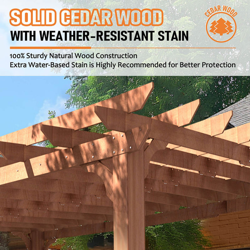 VEIKOUS Cedar Pergola for Patio, 12x16