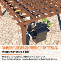 VEIKOUS Cedar Pergola for Patio, 12x16