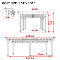 12x20 large pergola for backyard