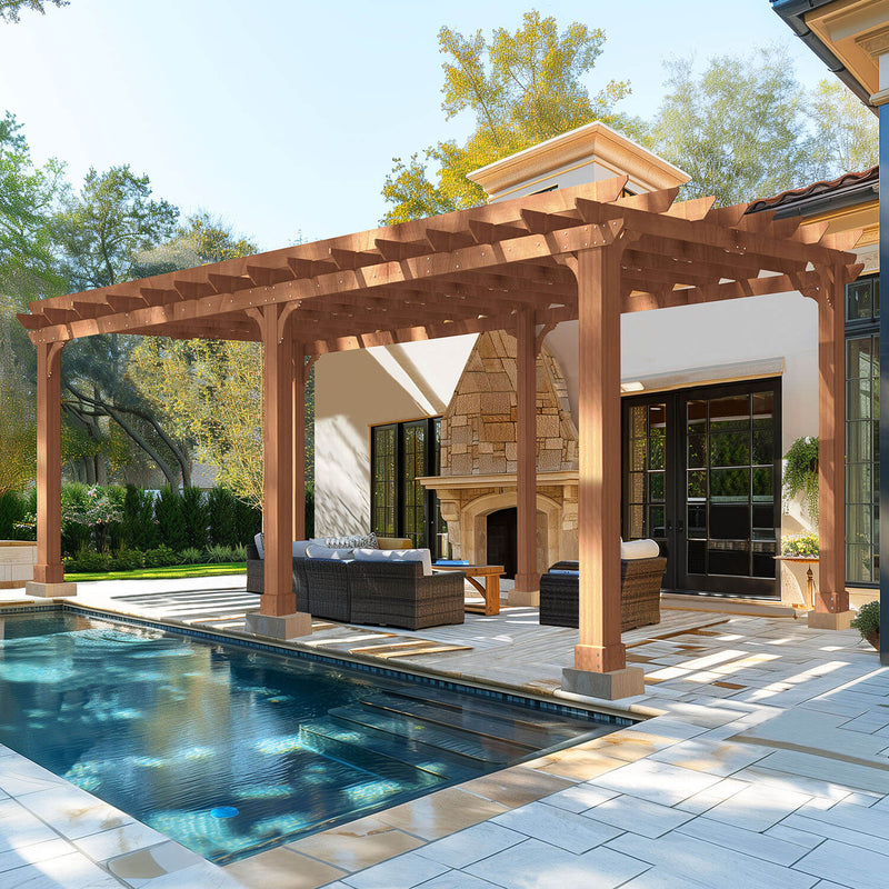 VEIKOUS Cedar Pergola for Patio, 12x20