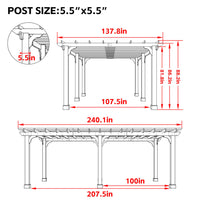 VEIKOUS Cedar Pergola for Patio, 12x20