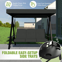 daybed swing with foldable side trays
