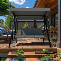 gray porch swing seat