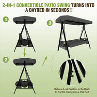 2-in-1 convertible patio swing