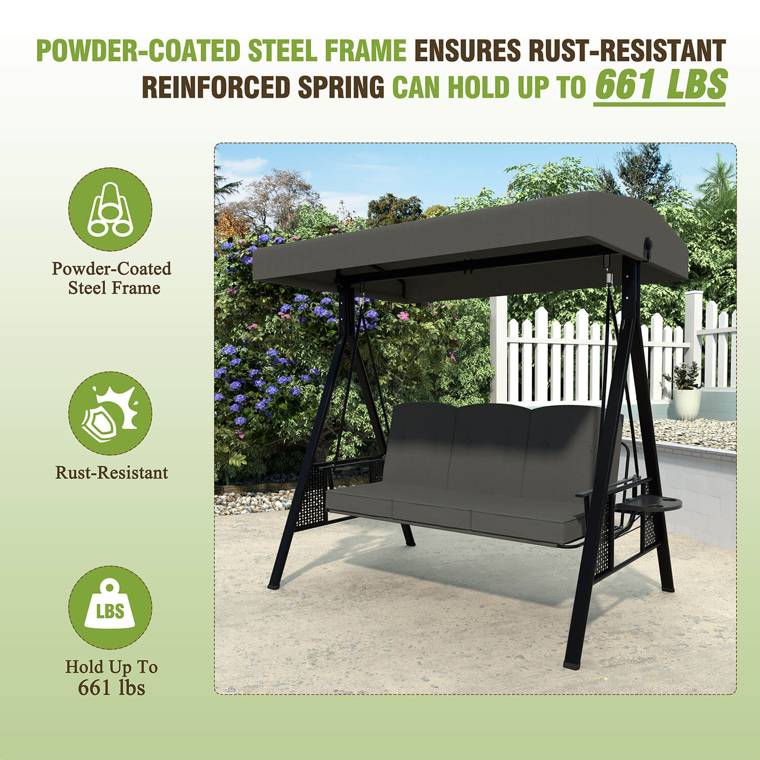 VEIKOUS Patio Swing Chair - Thumbnail 4