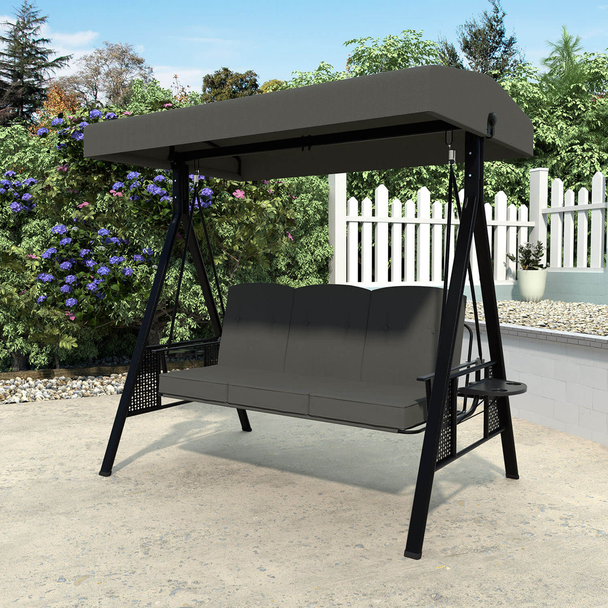 VEIKOUS Patio Swing Chair with Canopy