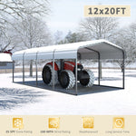 VEIKOUS  12’ X 20’ Steel Carport, eggshell