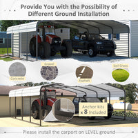 VEIKOUS Steel Carport, Eggshell