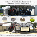 VEIKOUS Steel Carport, Eggshell