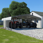 VEIKOUS Steel Carport, Eggshell