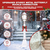 Decorating outdoor lamp posts for christmas, wind-resistant