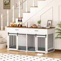 Large Dog Crate End Table for 2 Dogs