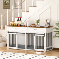 Large Dog Crate End Table for 2 Dogs