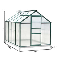 veikous VEIKOUS 6' x 8' Aluminum Greenhouse Kit for Outdoor, Walk-in Polycarbonate Garden Greenhouse for Plants in Winter with Heavy Duty Metal Frame -  veikous Greenhouses 599.99