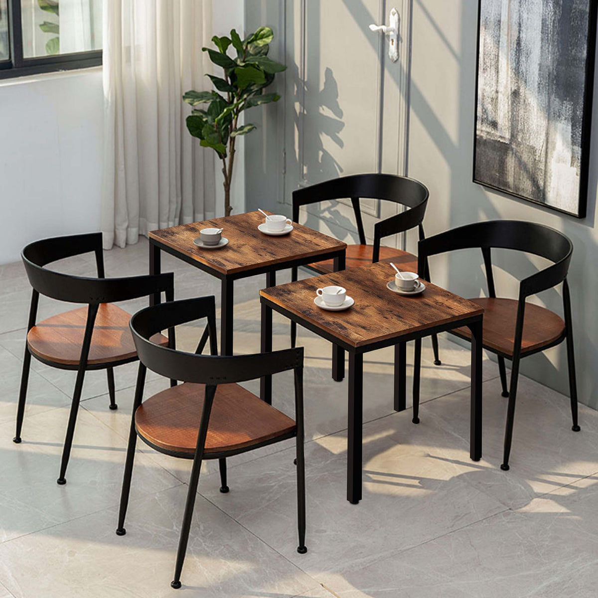  veikous 27.6" W Square Industrial Kitchen Dining Table for Small Spaces -  veikous Dining tables 119.99