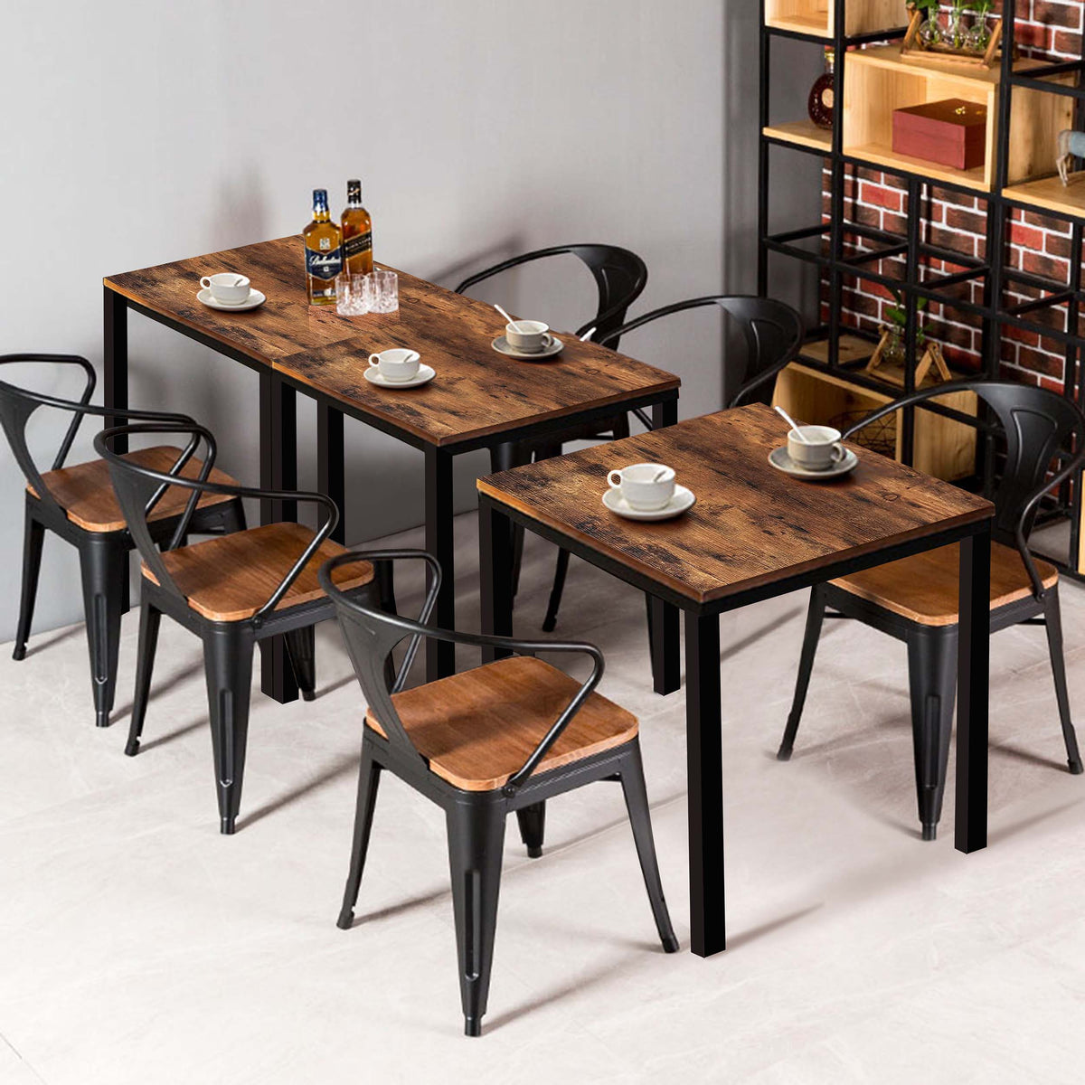  veikous 27.6" W Square Industrial Kitchen Dining Table for Small Spaces -  veikous Dining tables 119.99