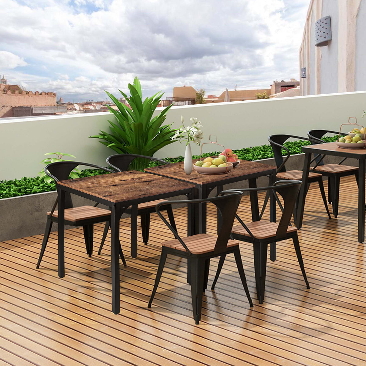  veikous 27.6" W Square Industrial Kitchen Dining Table for Small Spaces -  veikous Dining tables 119.99